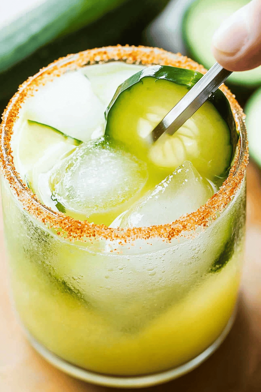 pickle margarita slice on plate showing perfect texture and swirl pattern