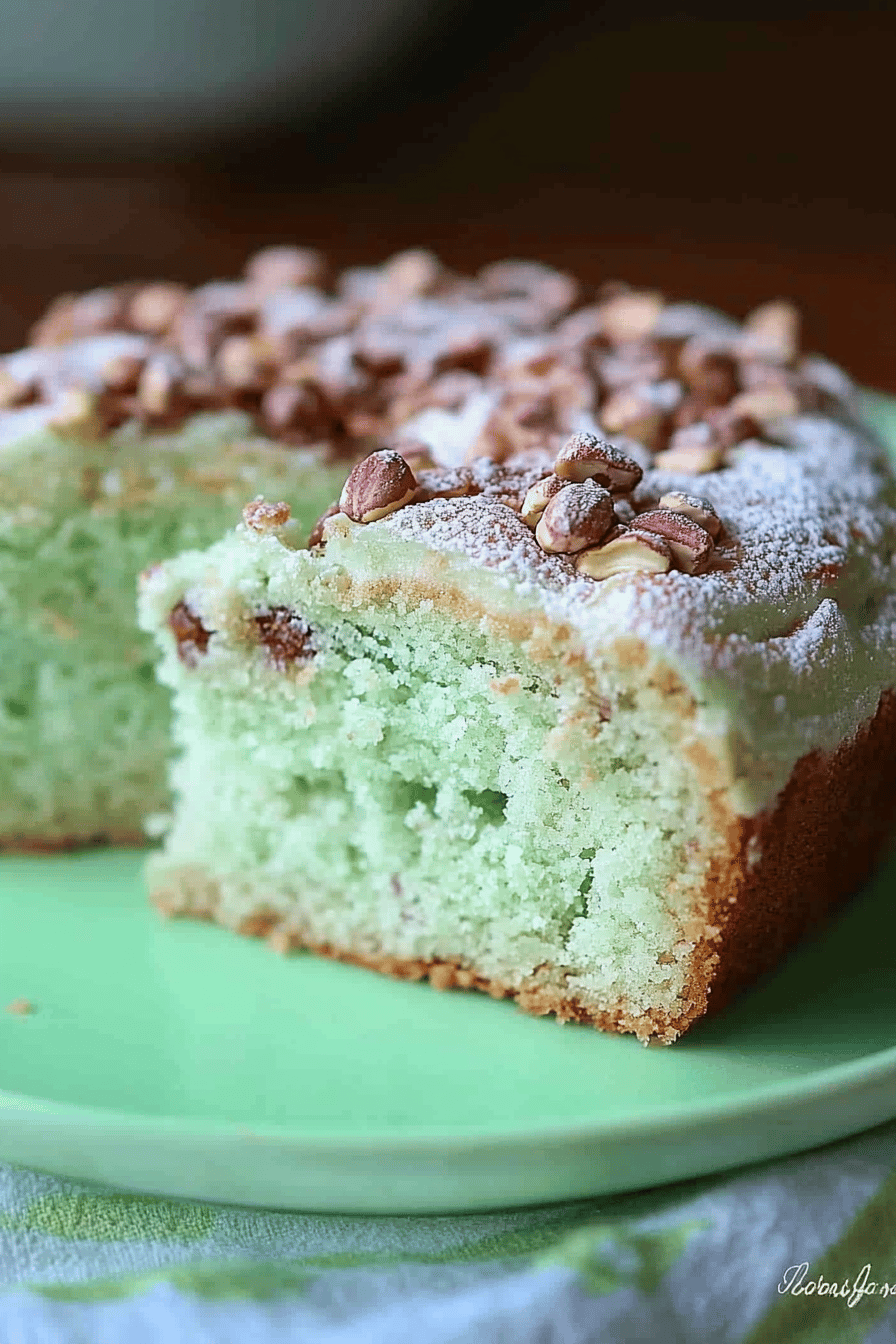 pistachio poke cake ingredients organized and measured on kitchen counter