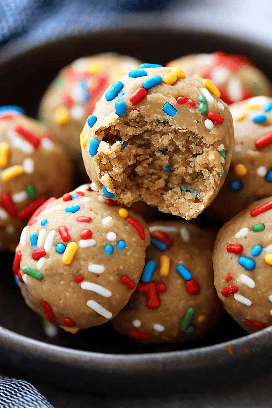 protein balls slice on plate showing perfect texture and swirl pattern