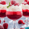 raspberry Jell-O parfaits