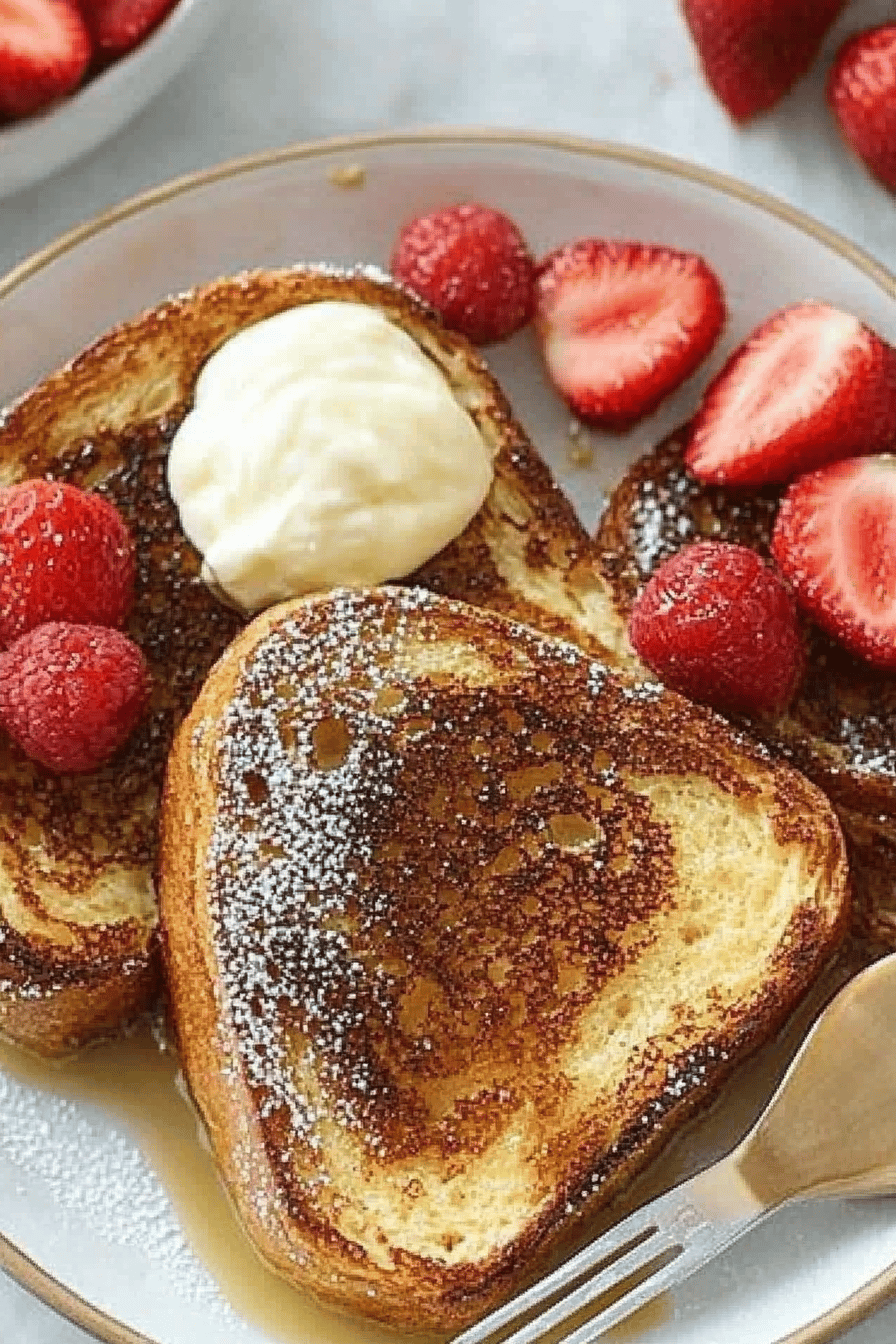 sheet pan french toast slice on plate showing perfect texture and swirl pattern