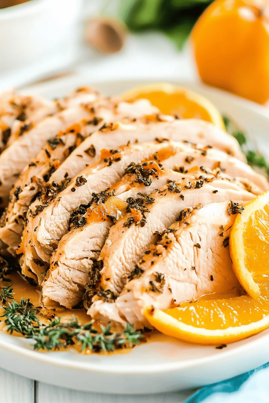 slow cooker turkey breast ingredients organized and measured on kitchen counter
