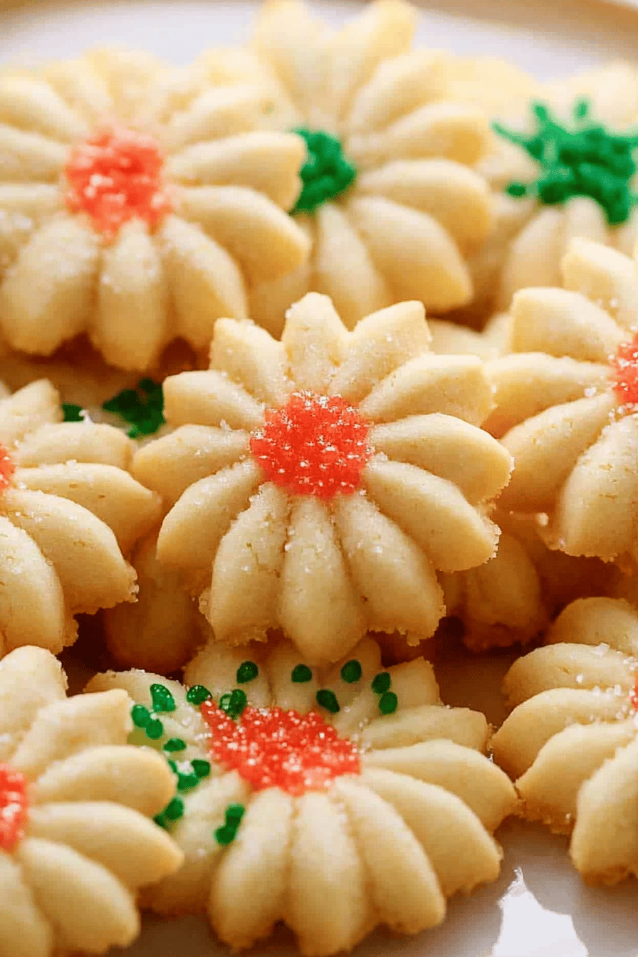 spritz cookies ingredients organized and measured on kitchen counter