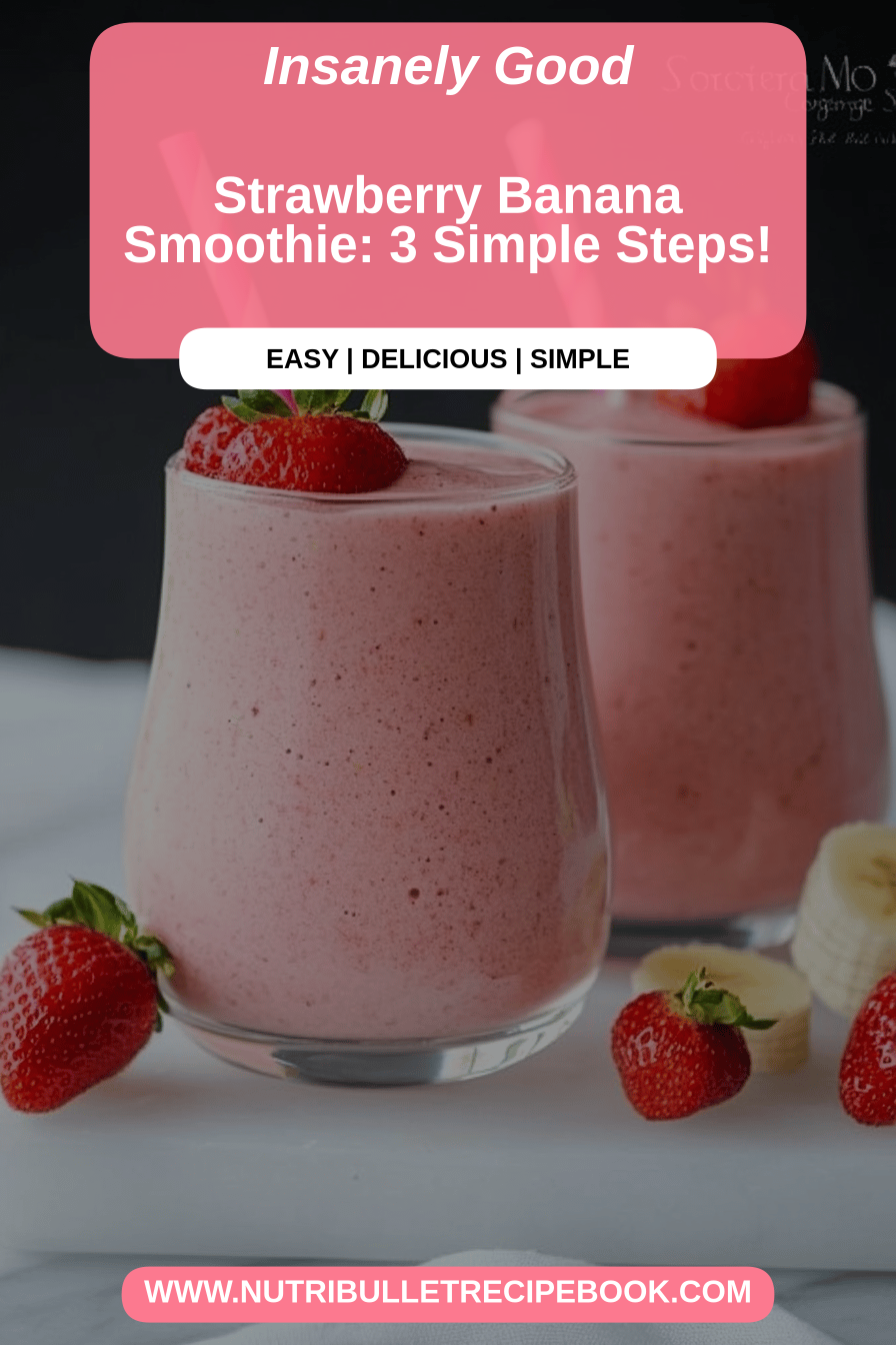strawberry banana smoothie final dish beautifully presented and ready to serve
