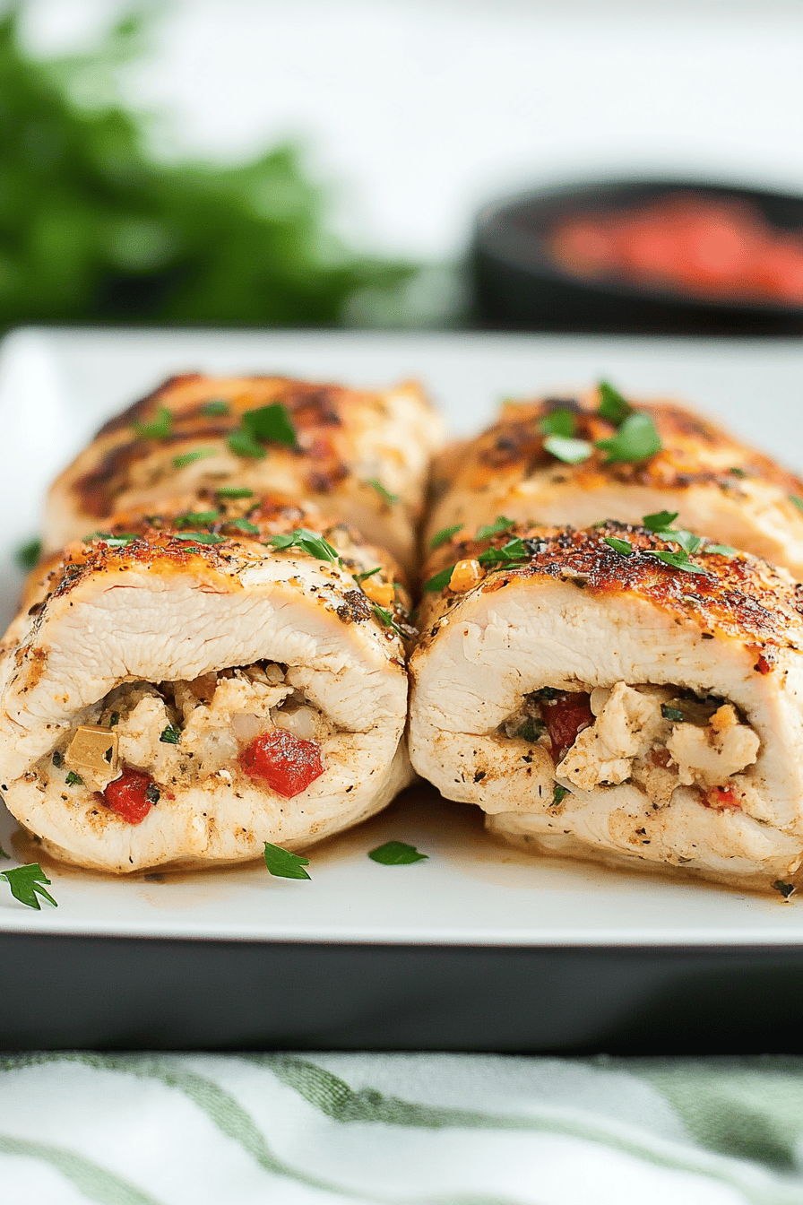 stuffed chicken breast ingredients organized and measured on kitchen counter