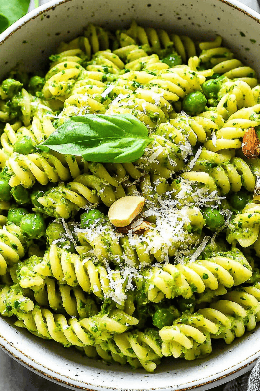 sweet pea pesto pasta
