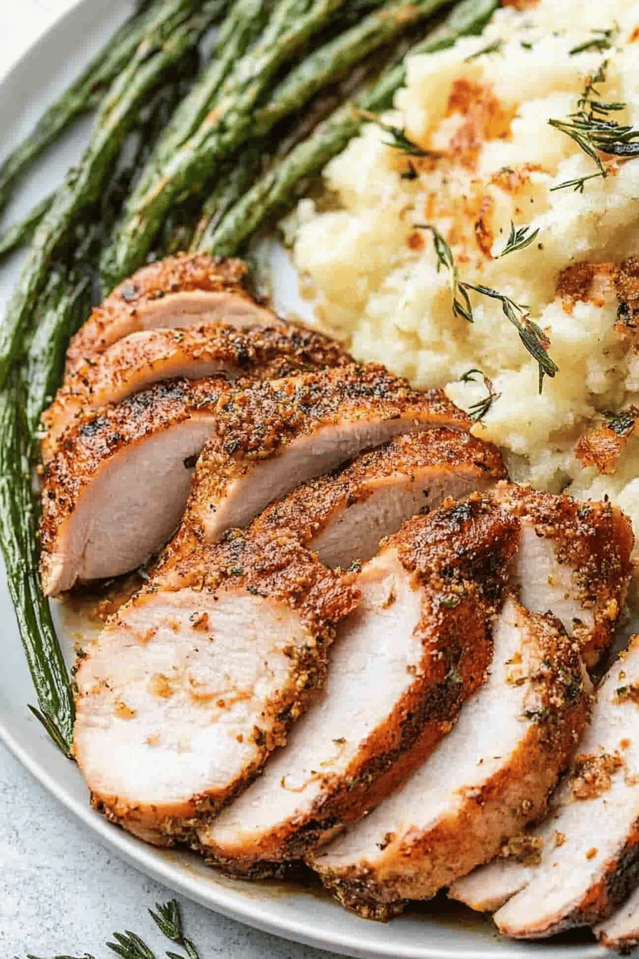 turkey tenderloin ingredients organized and measured on kitchen counter