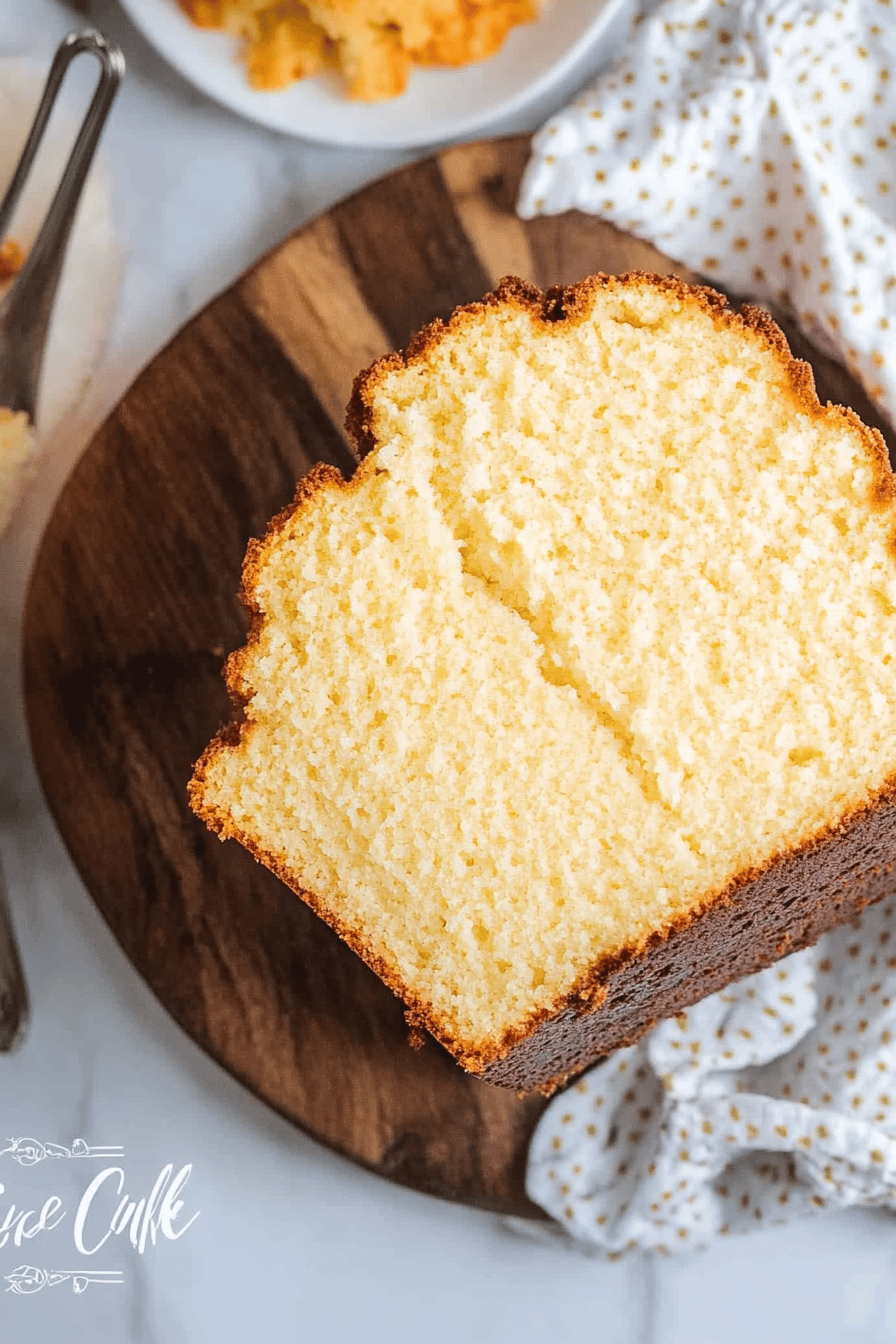 whipping cream pound cake ingredients organized and measured on kitchen counter