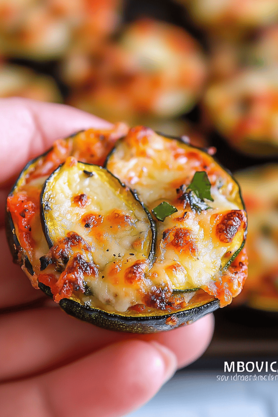 zucchini pizza bites slice on plate showing perfect texture and swirl pattern