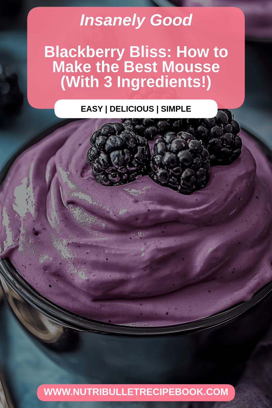 Blackberry Mousse final dish beautifully presented and ready to serve