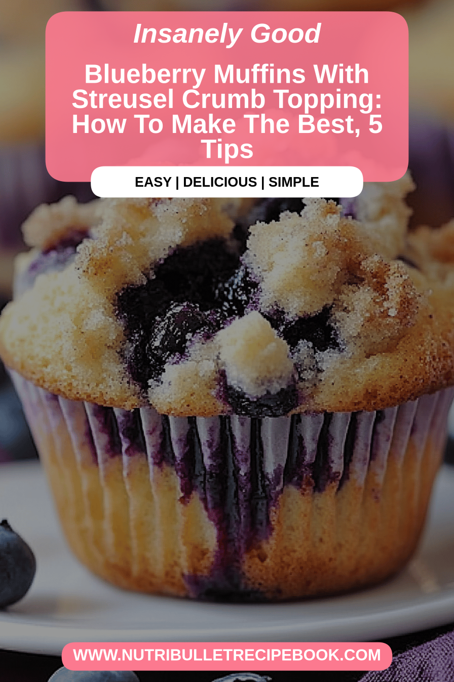 Blueberry streusel muffins final dish beautifully presented and ready to serve