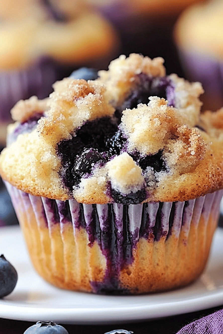 Blueberry streusel muffins ingredients organized and measured on kitchen counter