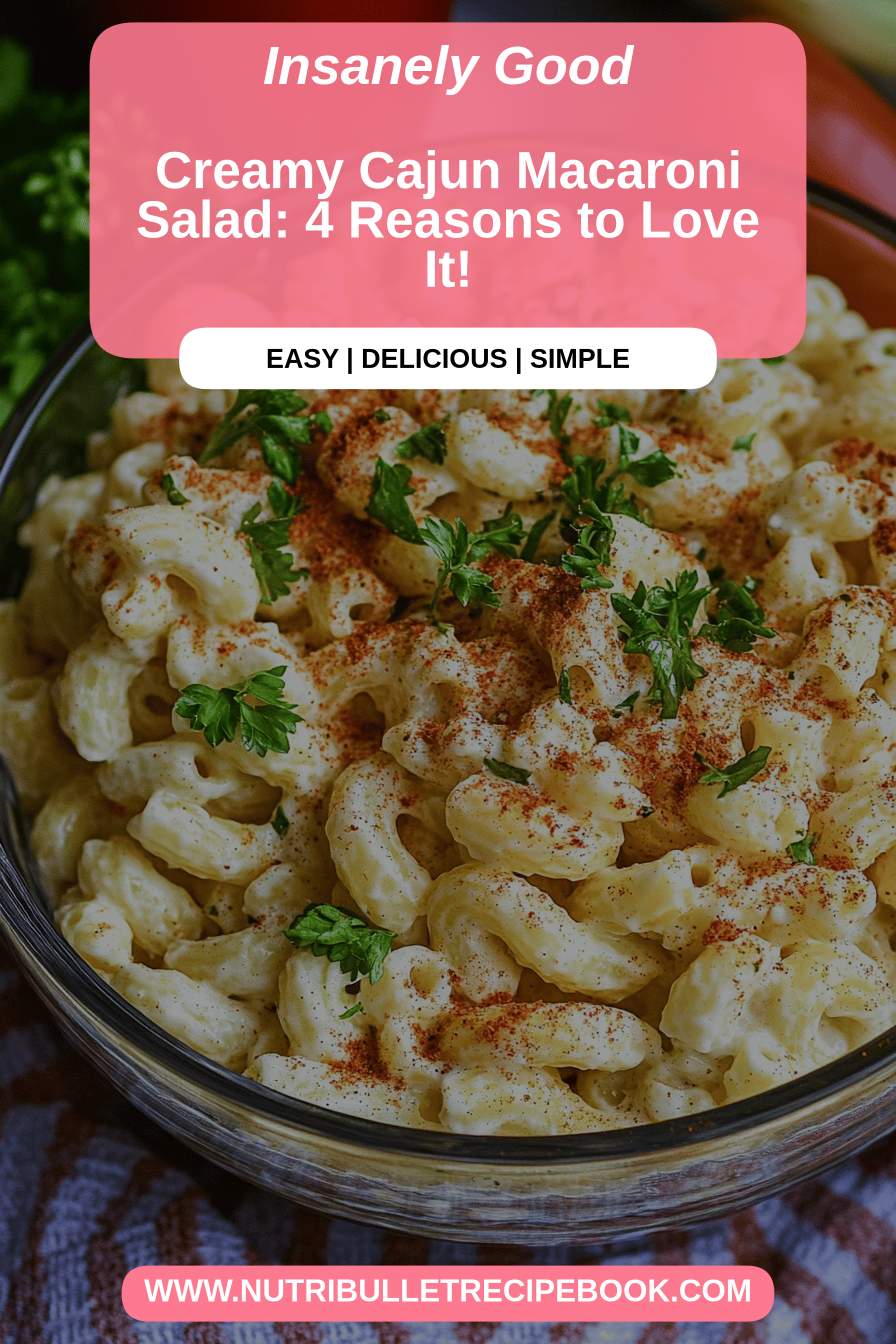 Cajun macaroni salad final dish beautifully presented and ready to serve