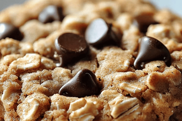 Chewy chocolate chip oatmeal cookies
