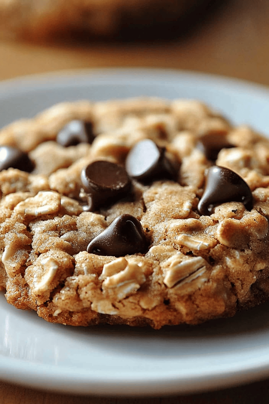 Chewy chocolate chip oatmeal cookies