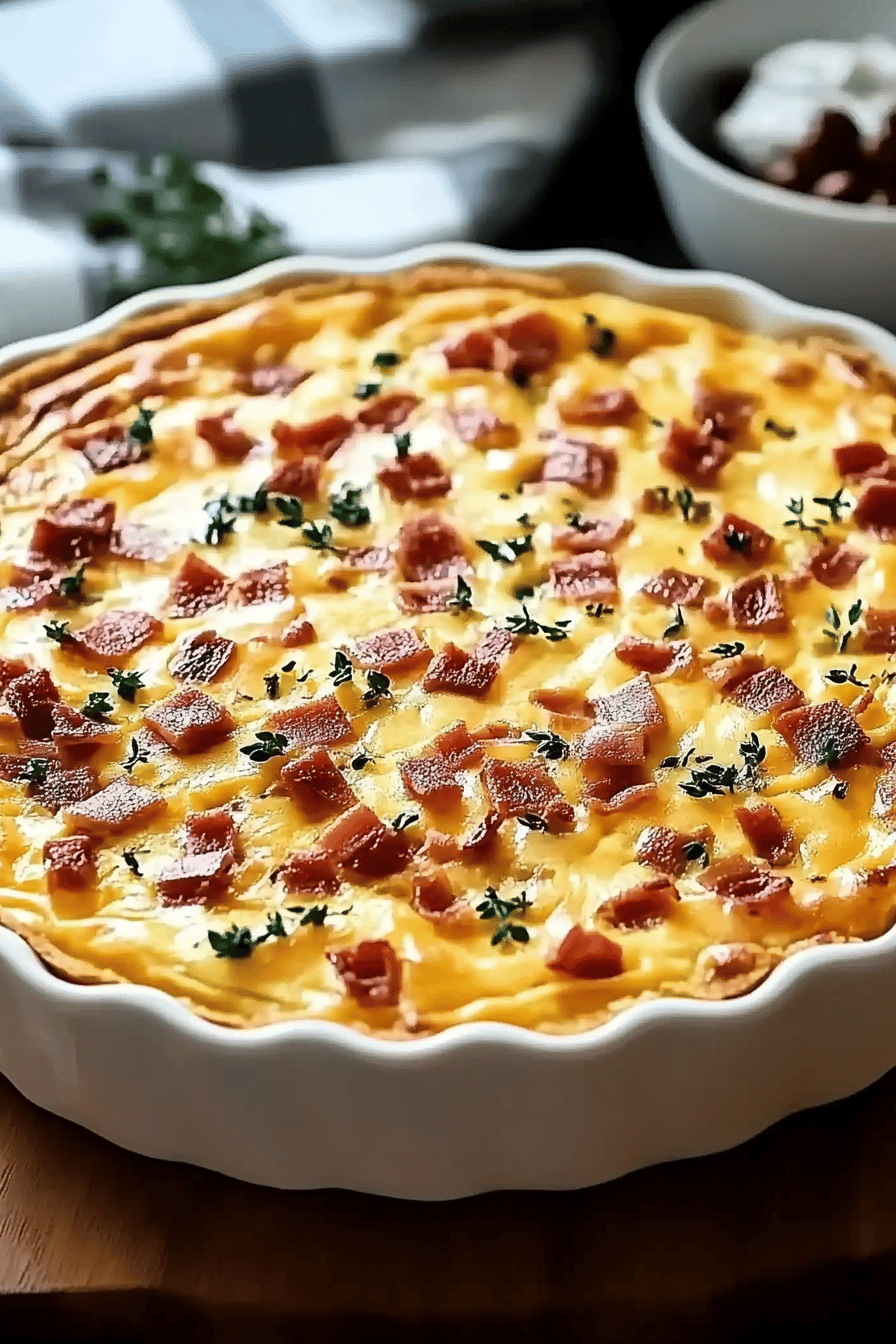 Crustless quiche slice on plate showing perfect texture and swirl pattern