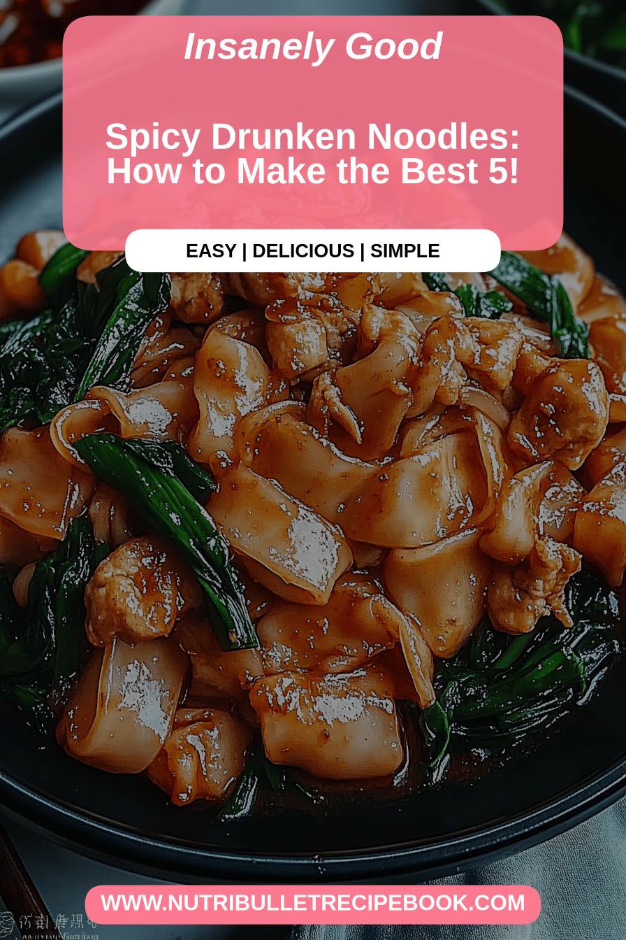 Drunken Noodles final dish beautifully presented and ready to serve