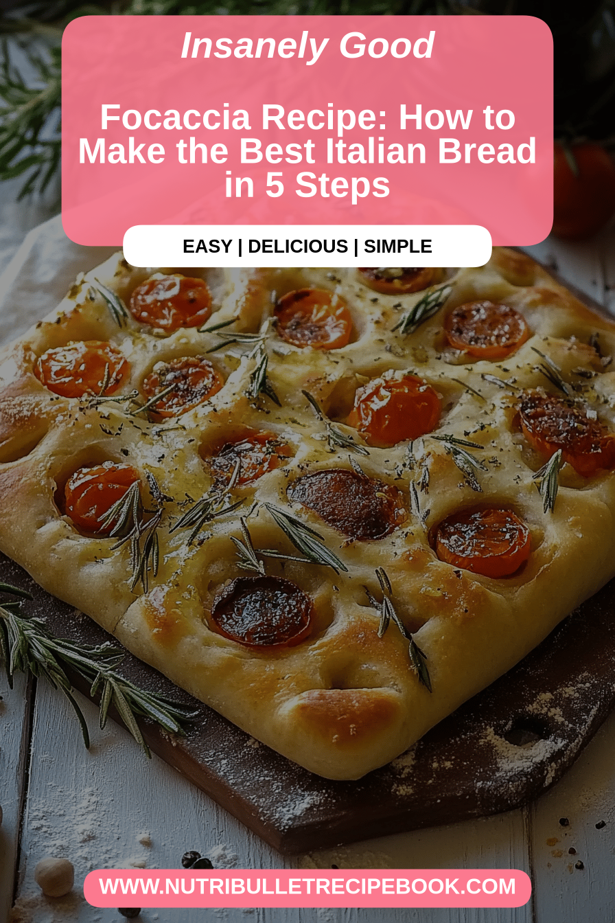 Focaccia recipe final dish beautifully presented and ready to serve