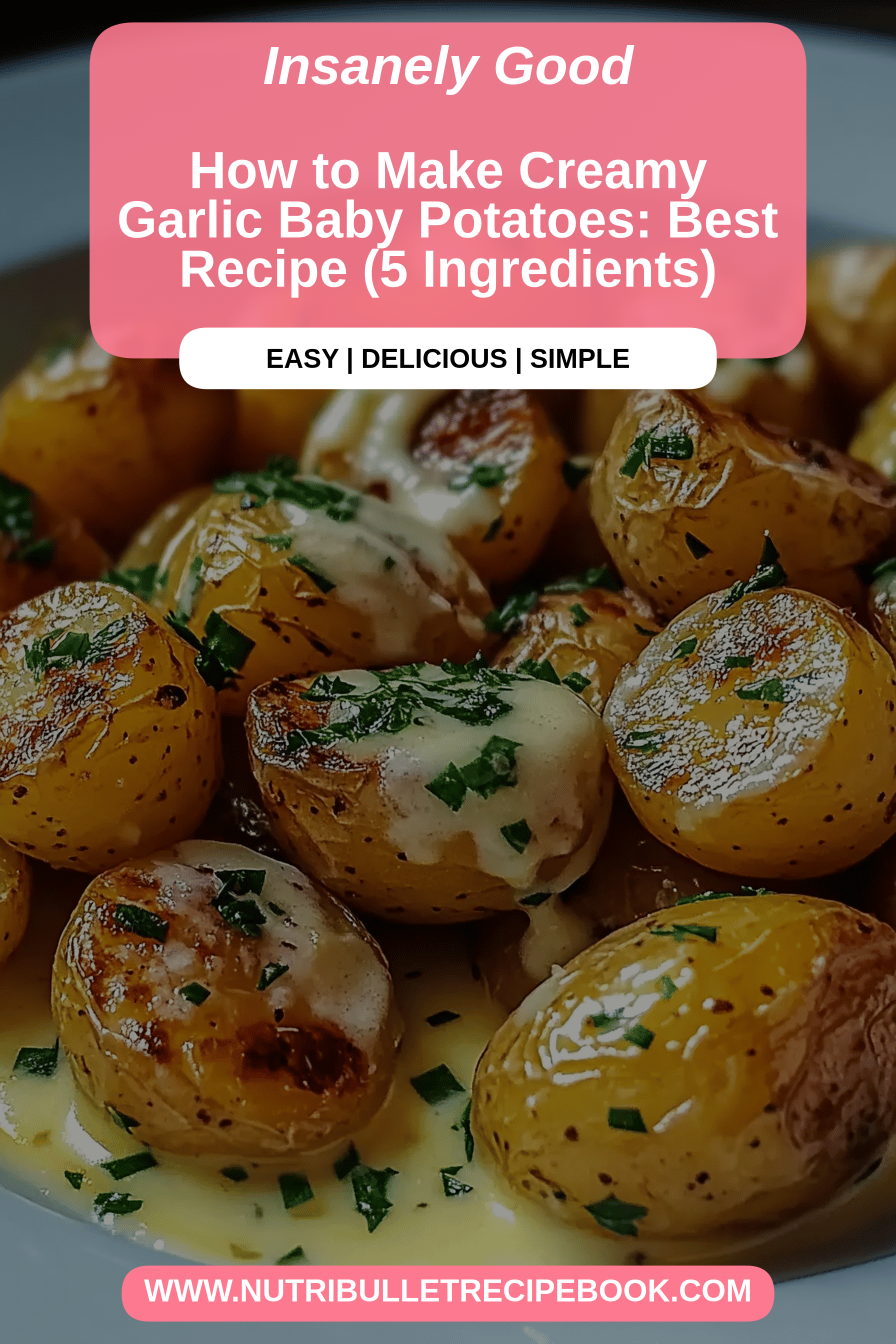 Garlic baby potatoes final dish beautifully presented and ready to serve