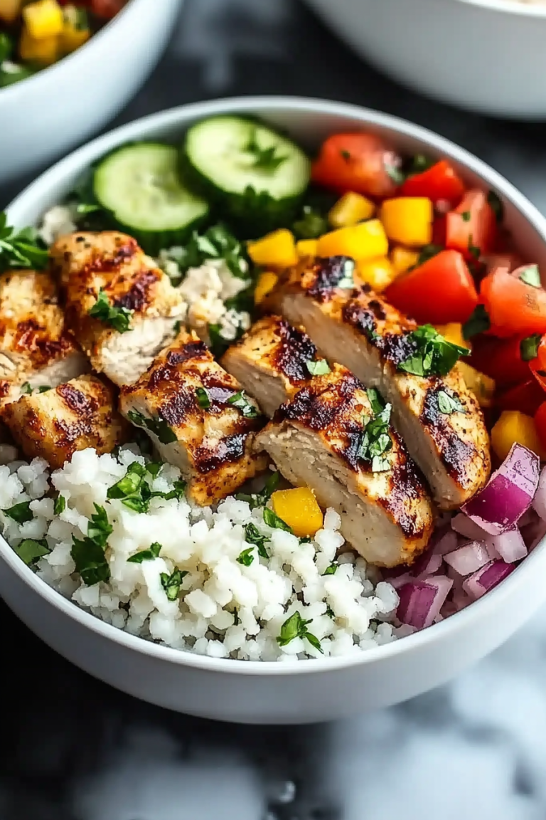 Greek chicken bowls