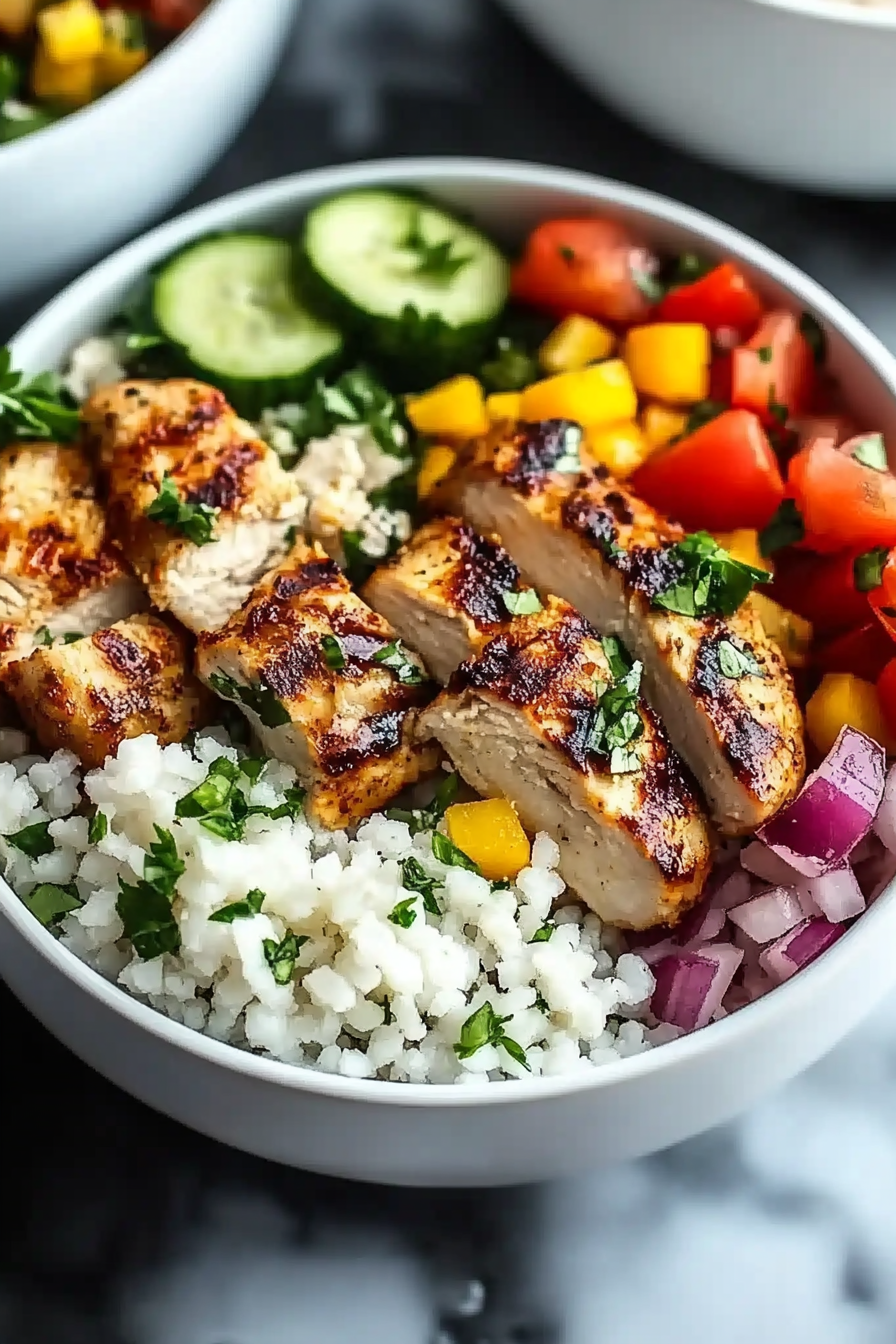Greek chicken bowls