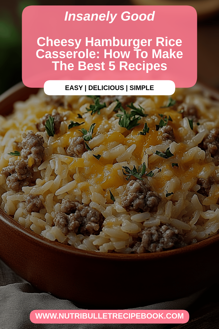 Hamburger rice casserole final dish beautifully presented and ready to serve