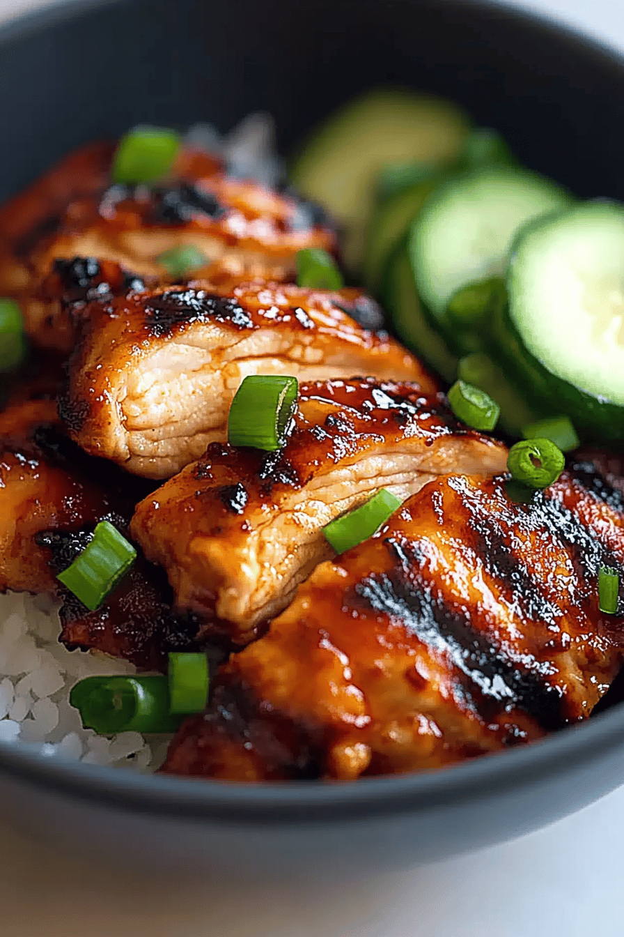Honey Gochujang Chicken slice on plate showing perfect texture and swirl pattern