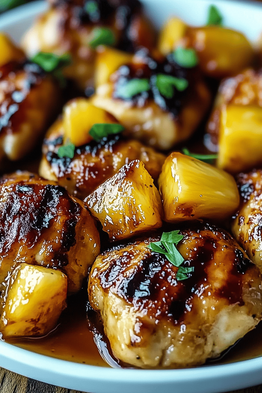Honey Pineapple Chicken slice on plate showing perfect texture and swirl pattern