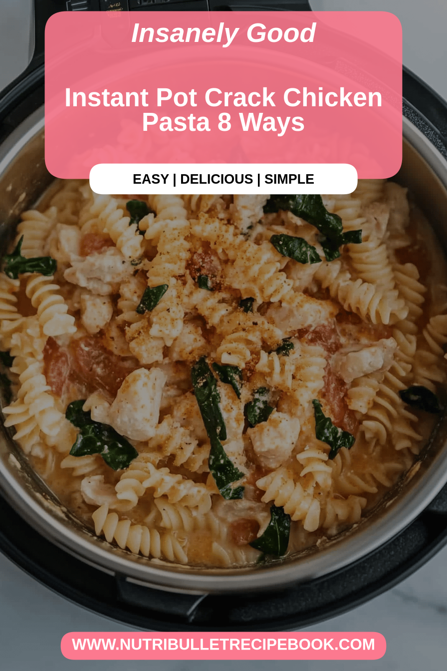 Instant Pot Crack Chicken Pasta final dish beautifully presented and ready to serve