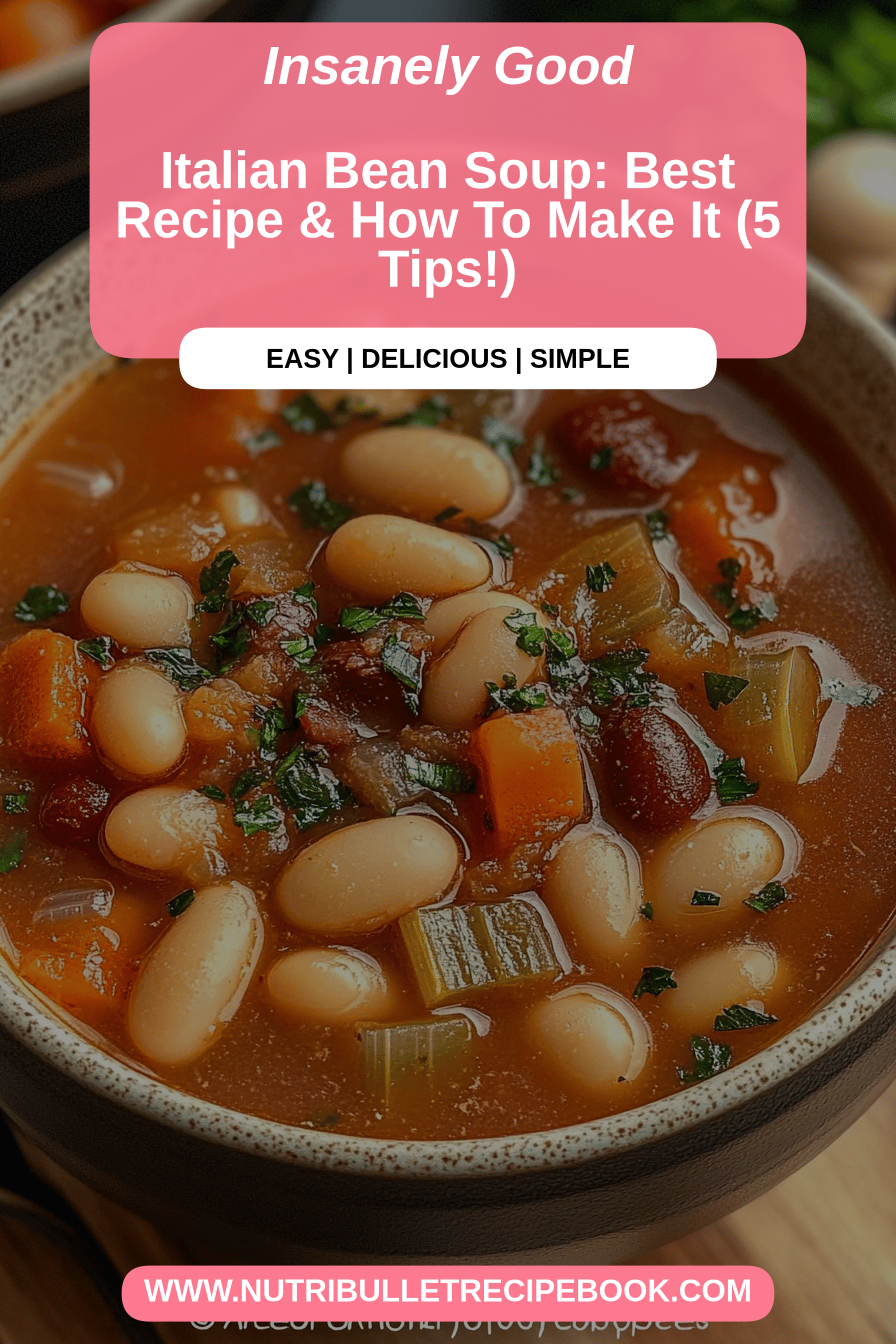 Italian bean soup final dish beautifully presented and ready to serve