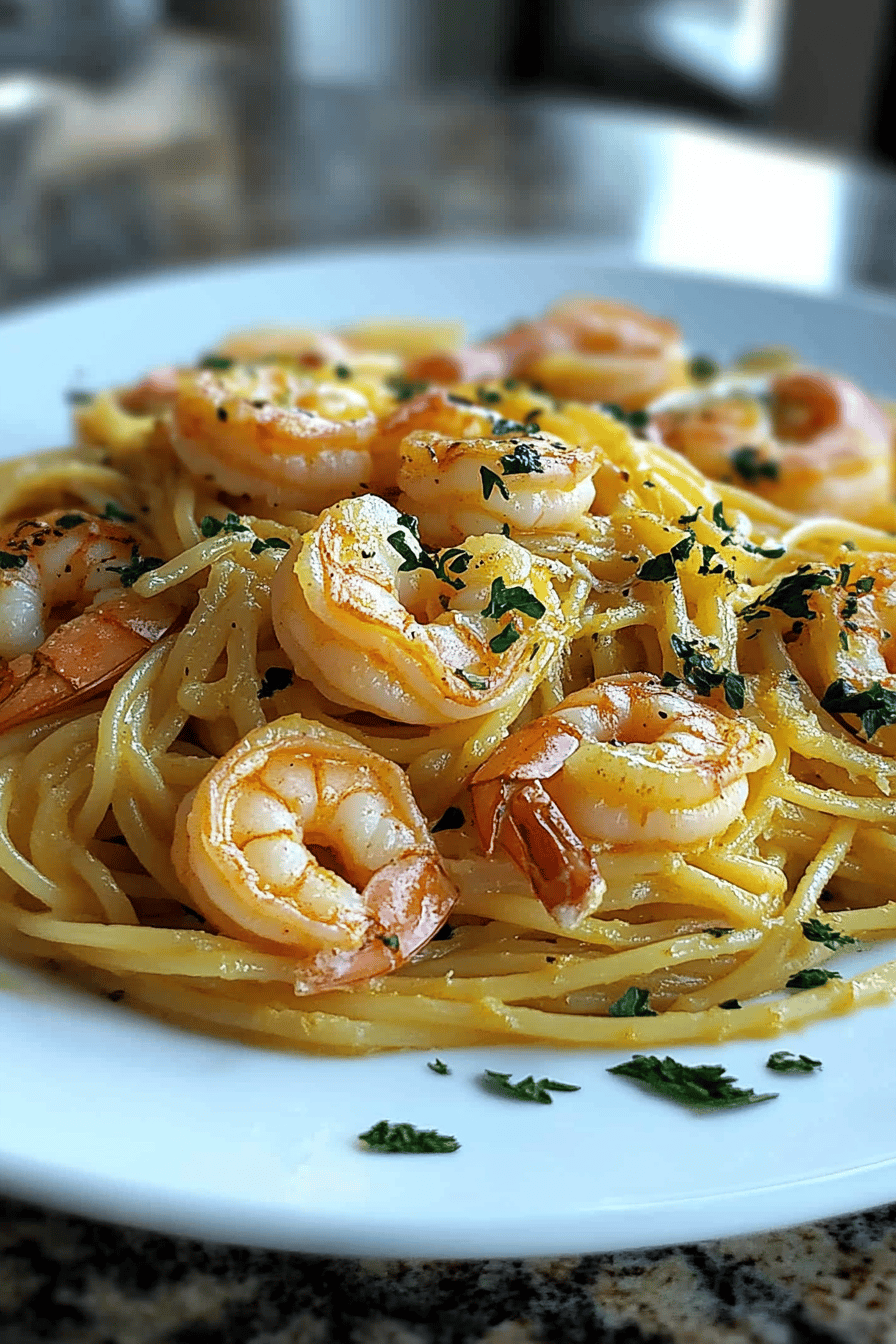 Lemon butter shrimp pasta