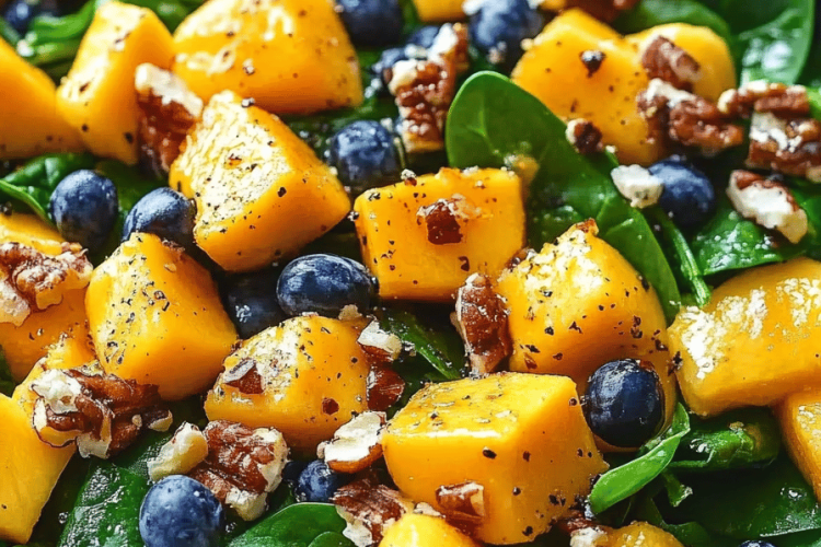 Mango spinach salad