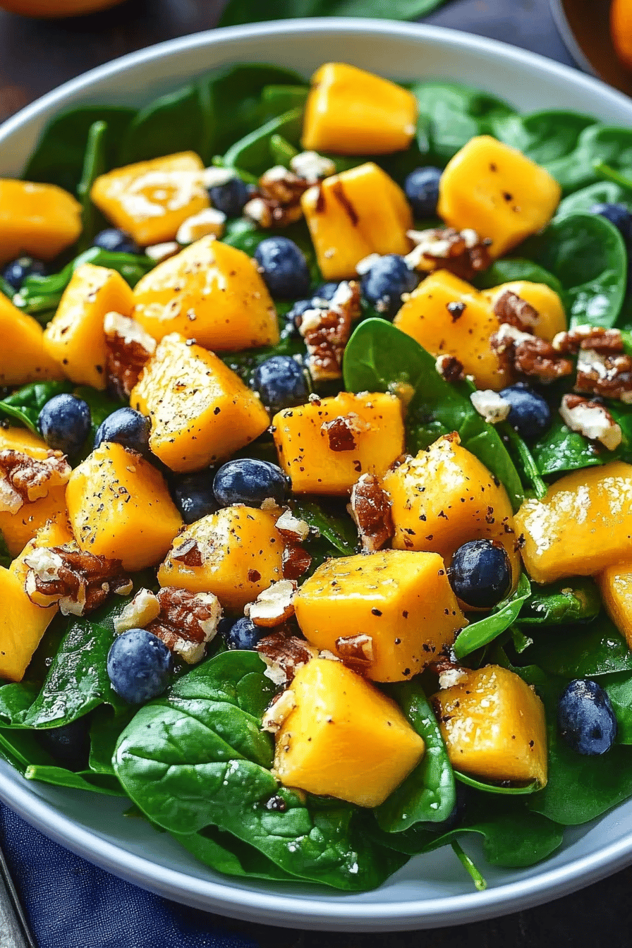 Mango spinach salad