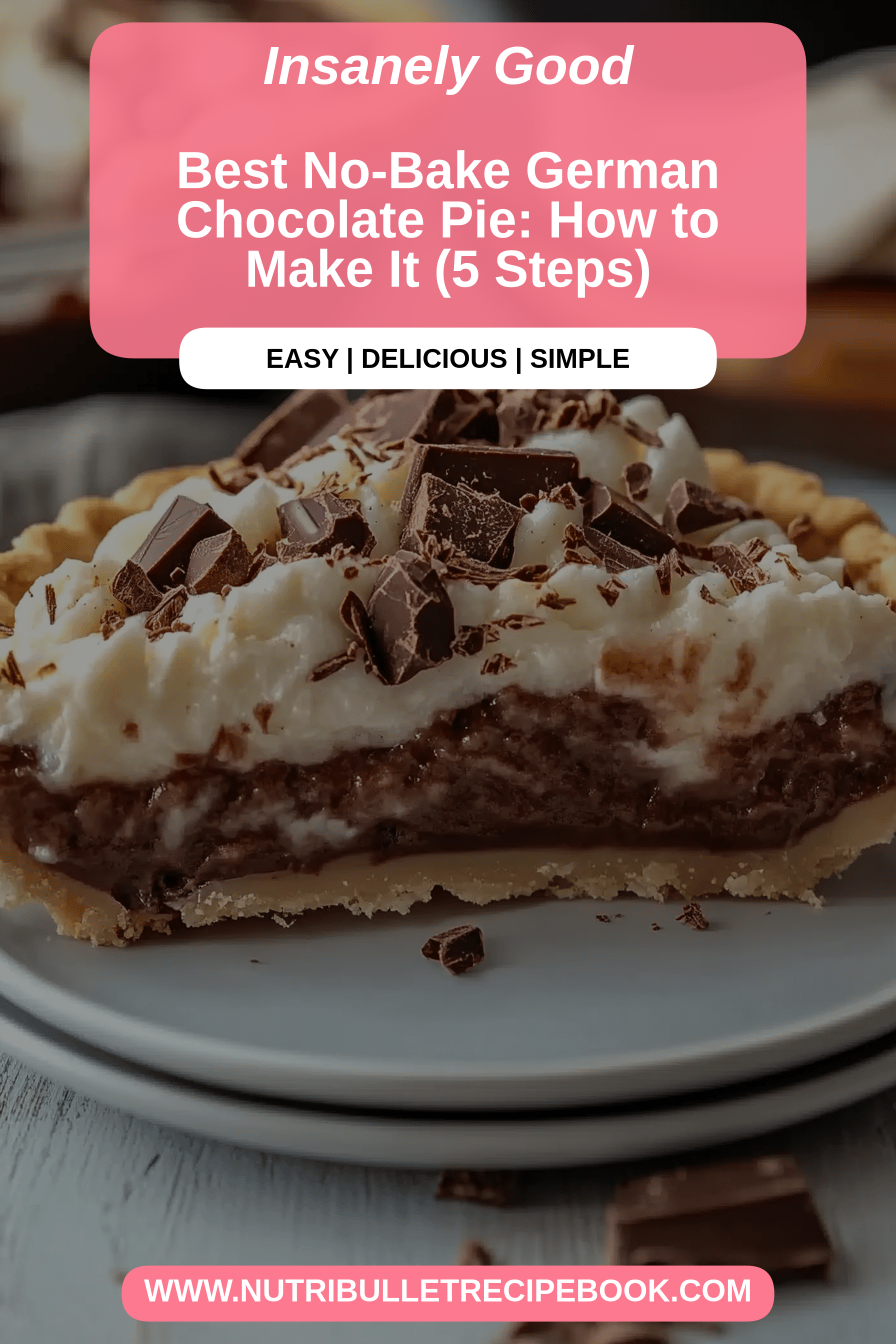 No-bake German chocolate pie final dish beautifully presented and ready to serve