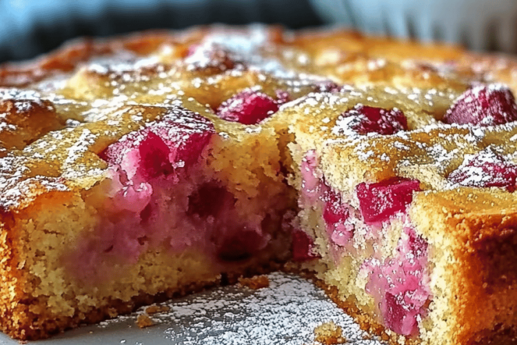 Norwegian rhubarb cake