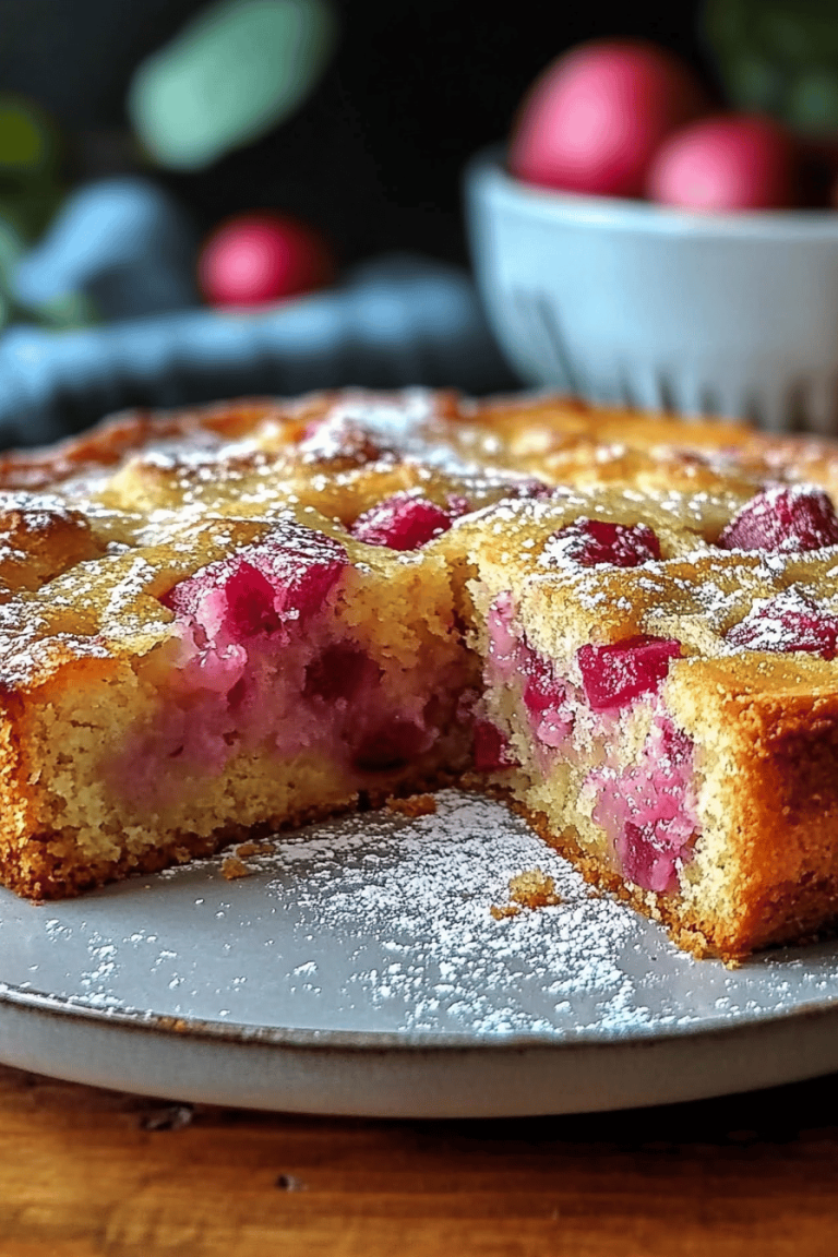 Norwegian rhubarb cake