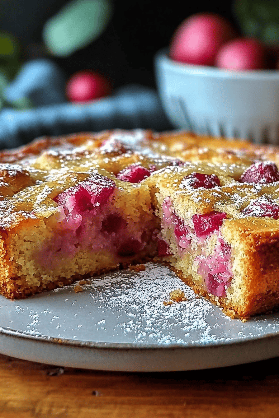 Norwegian rhubarb cake