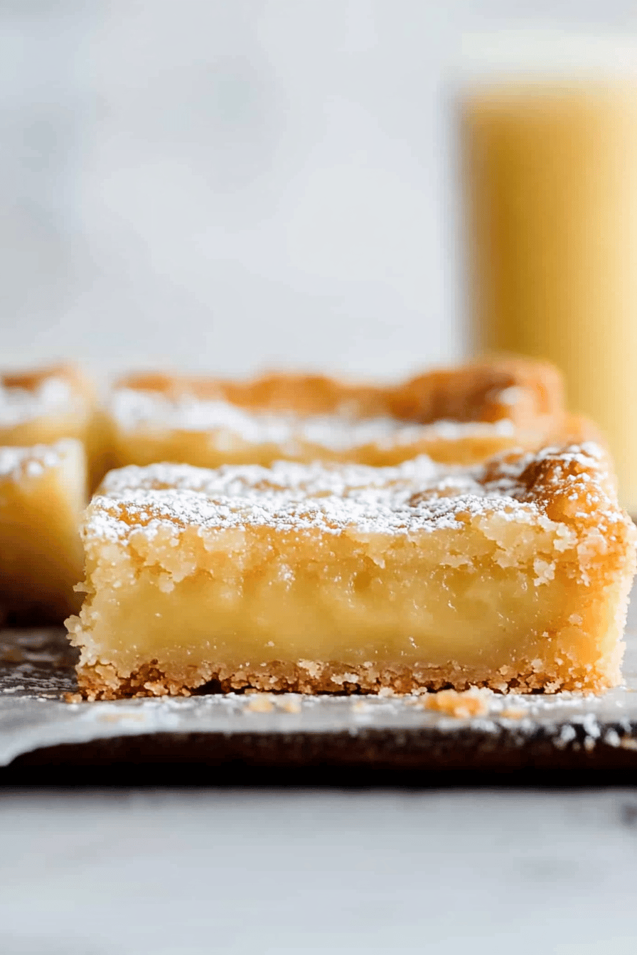 Oooey gooey butter bars ingredients organized and measured on kitchen counter