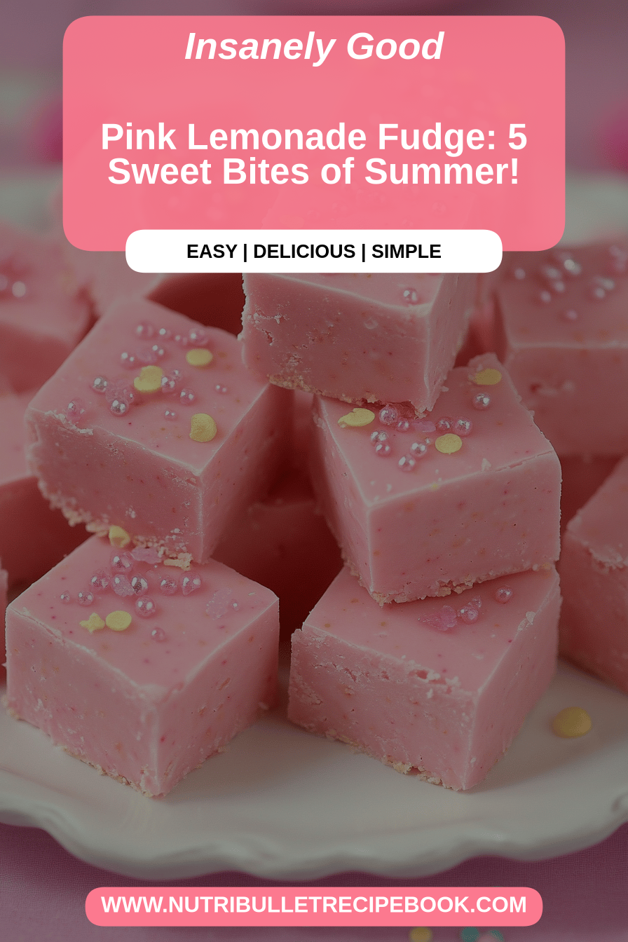 Pink Lemonade Fudge final dish beautifully presented and ready to serve