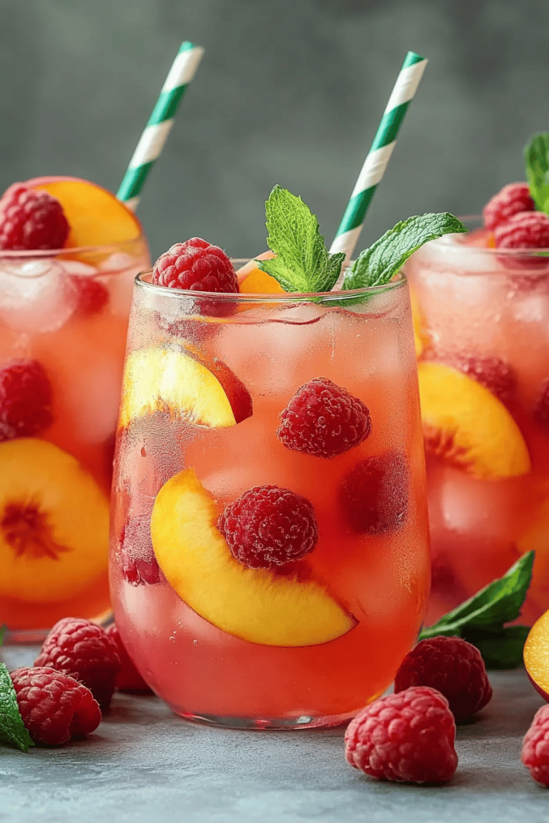 Raspberry peach lemonade