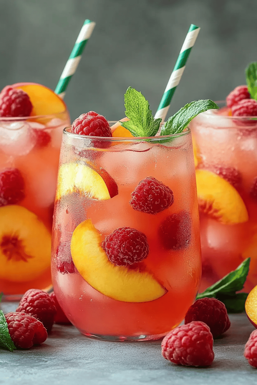 Raspberry peach lemonade