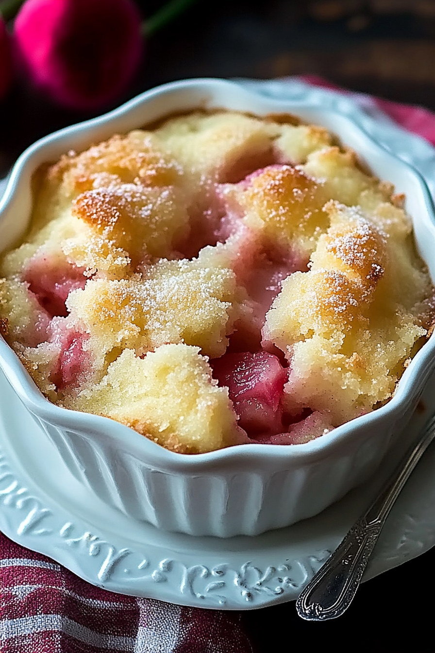 Rhubarb pudding cake