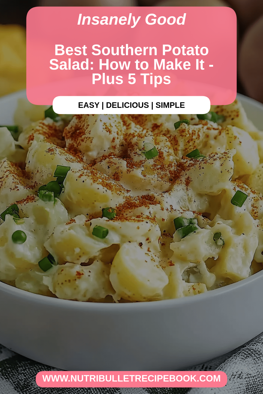 Southern potato salad final dish beautifully presented and ready to serve