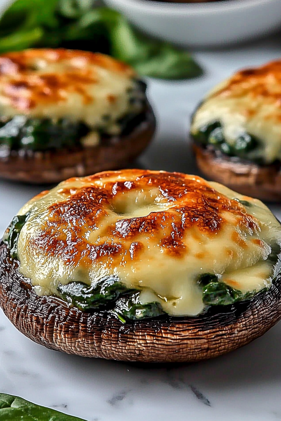 Spinach Cheese Portobellos