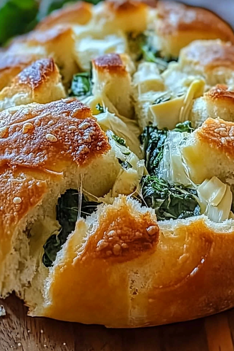 Spinach artichoke bread