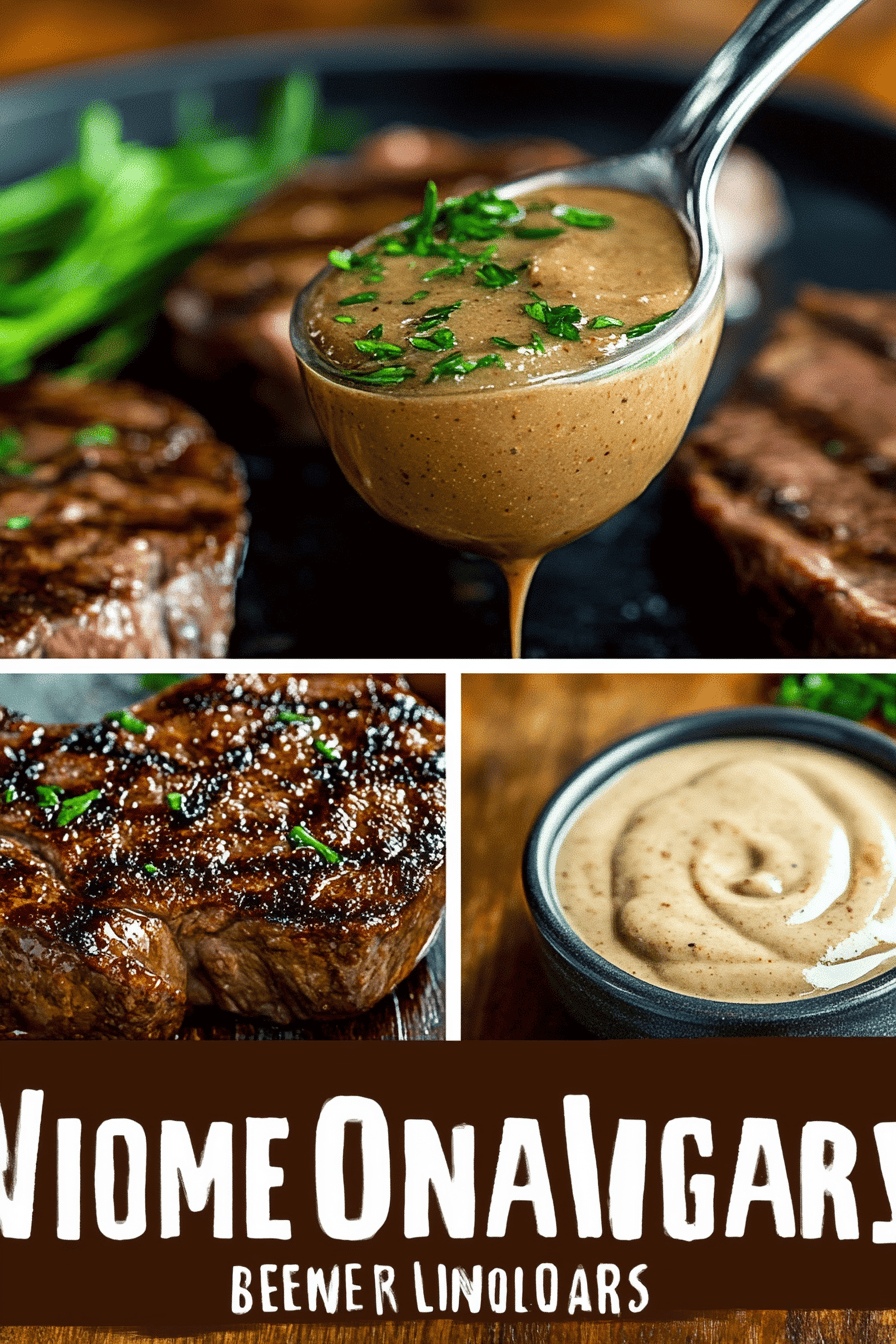 Steak sauces slice on plate showing perfect texture and swirl pattern
