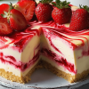 Strawberry swirl cheesecake