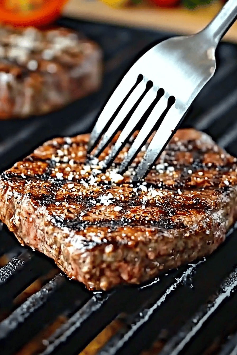 Texas Roadhouse steak seasoning slice on plate showing perfect texture and swirl pattern