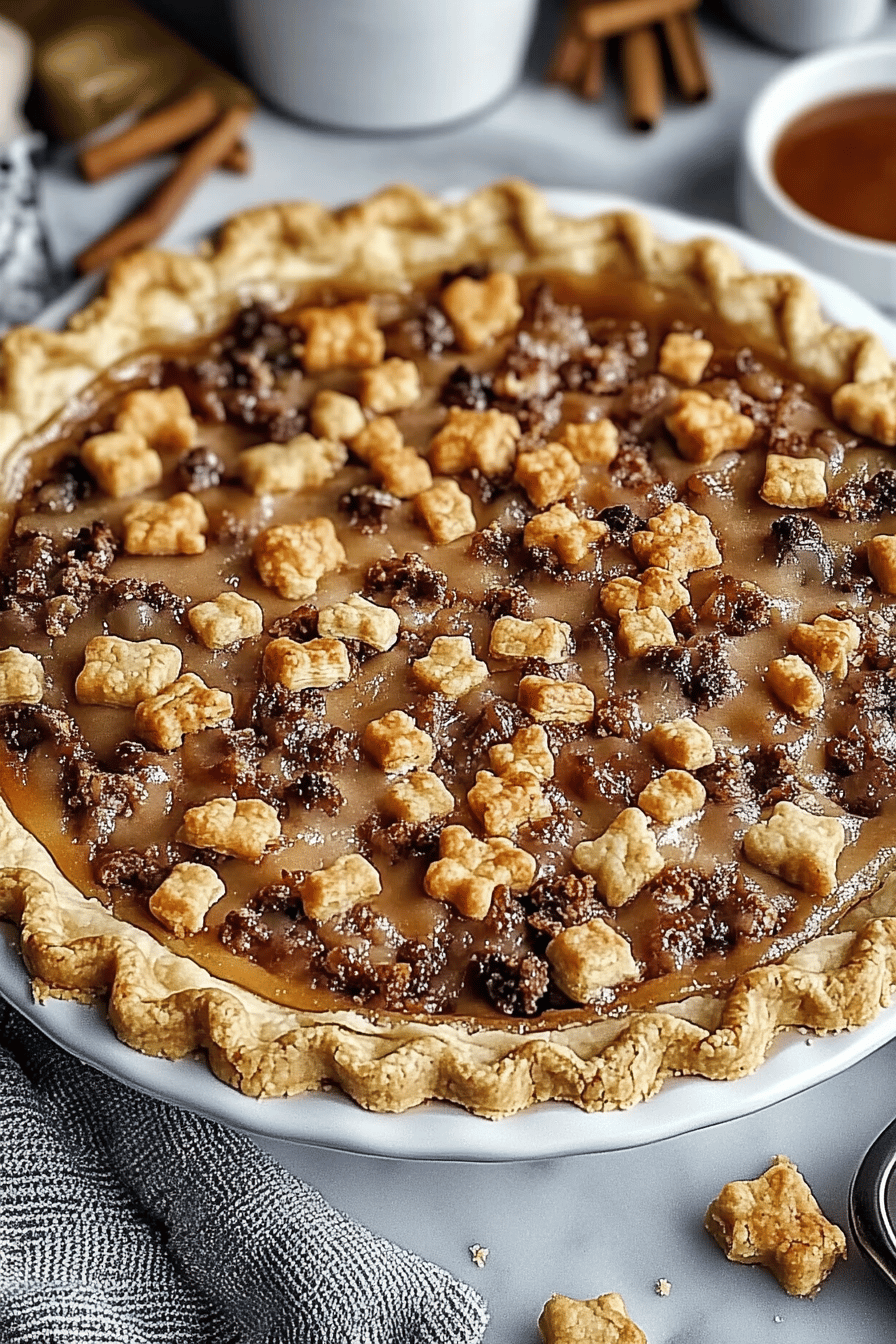 Texas Trash Pie slice on plate showing perfect texture and swirl pattern