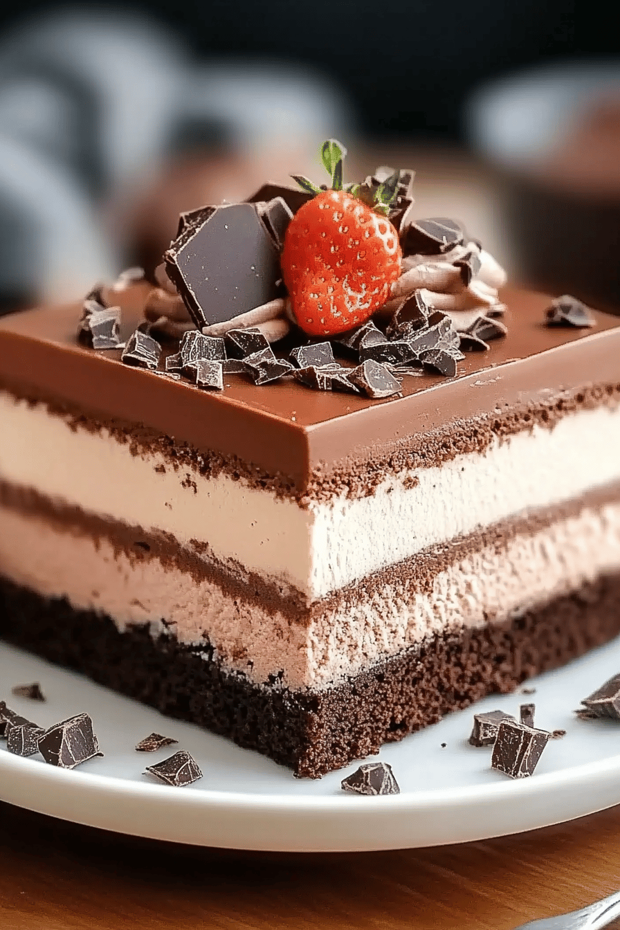 Triple Chocolate Mousse Cake